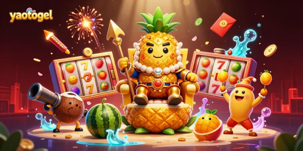 Win big with yaotogel's thrilling casino action featuring vibrant characters and slot reels!