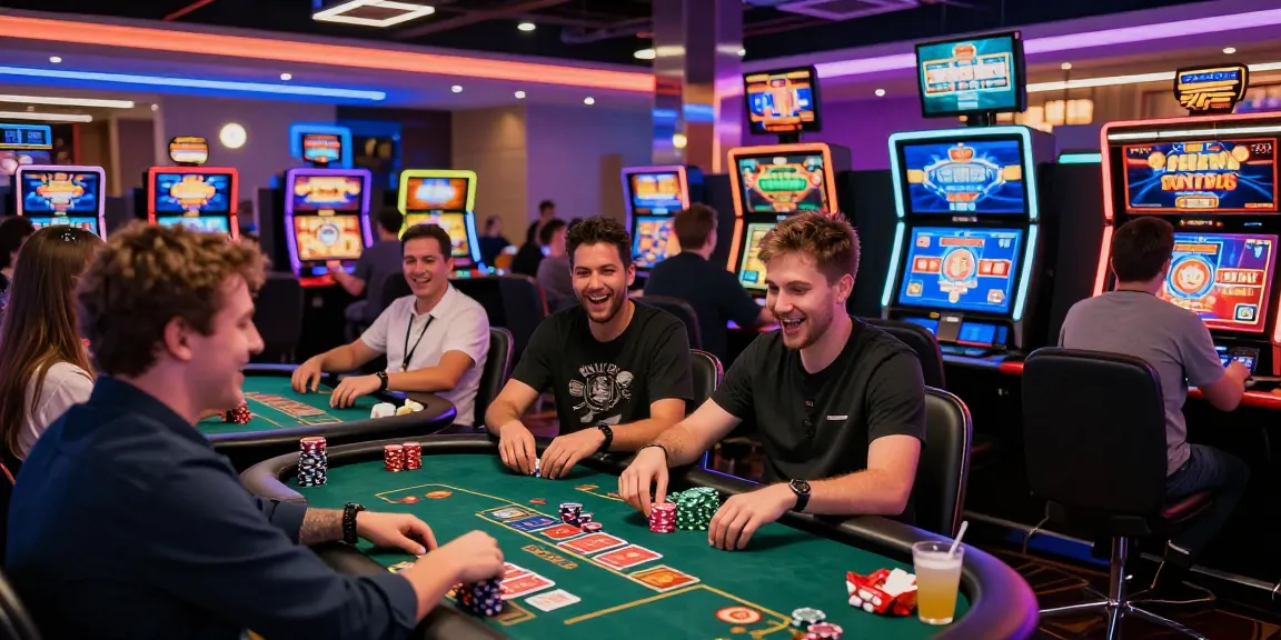 Exciting gaming action at credit card casinos UK on https://aisa.org.uk with vibrant games and engaged players.