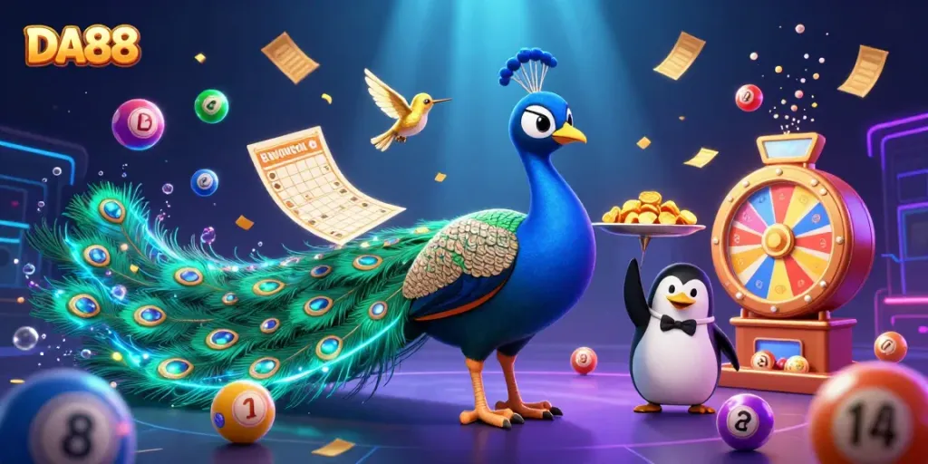 Join the winning excitement at DA88 with vibrant game elements and colorful characters.