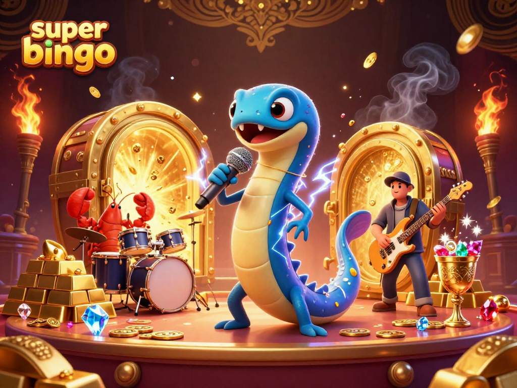 Experience thrilling action in super bingo with vibrant casino elements and dynamic characters.