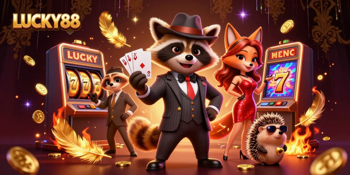 Experience LUCKY88's thrilling slot adventure with colorful characters and dynamic game elements.