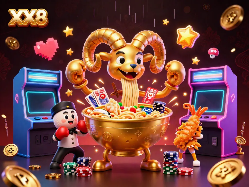 Engage with vibrant XX8 casino action featuring animated characters and game elements.