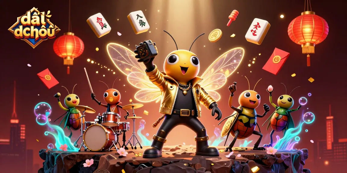 Engage in the exciting game đấu địa chủ with a vibrant 3D casino illustration featuring lively characters.