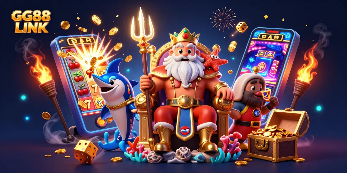 Win big with GG88 LINK in a vibrant 3D casino scene bursting with excitement and rewards!