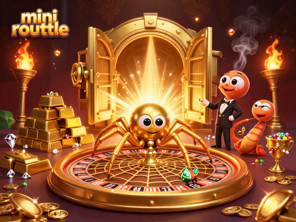 Experience the thrill of betting on mini roulette in a vibrant 3D casino scene.