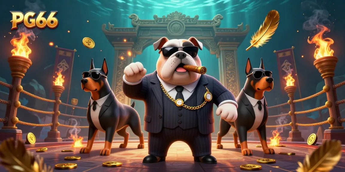 Experience thrilling gameplay at PG66 with a dynamic mafia-themed casino scene showcasing excitement and luxury.