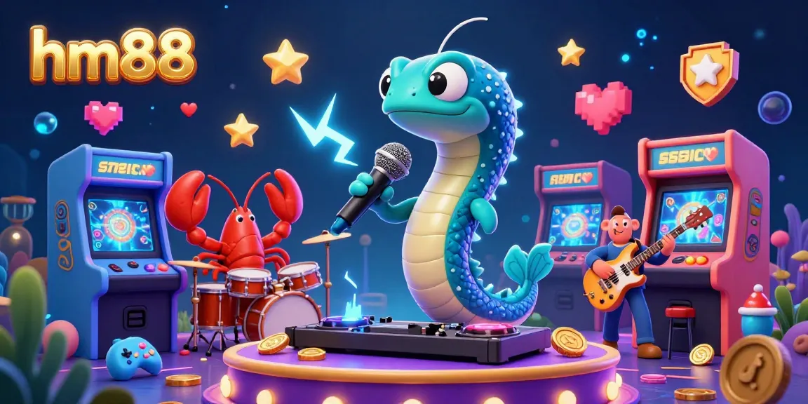 Experience the excitement of hm88 at a vibrant underwater casino with a DJ eel, lobster drummer, and seahorse guitarist.