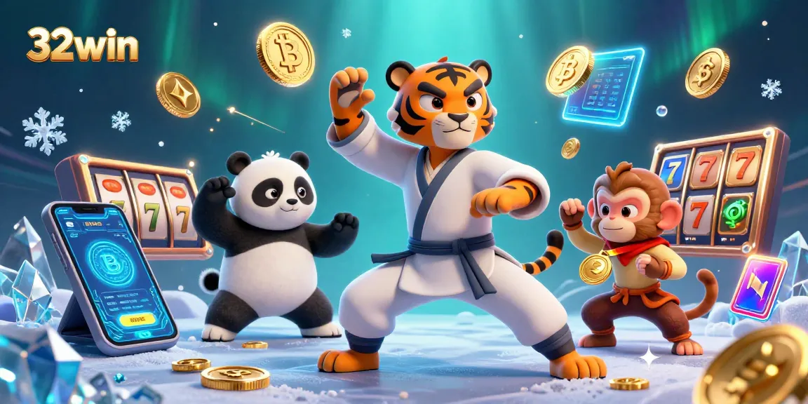 Experience thrilling gambling at 32win with dynamic characters and slot game elements.