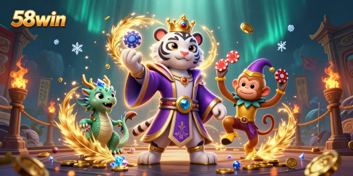 Witness 58win's exciting casino experience with dazzling characters and rich gameplay elements in action.