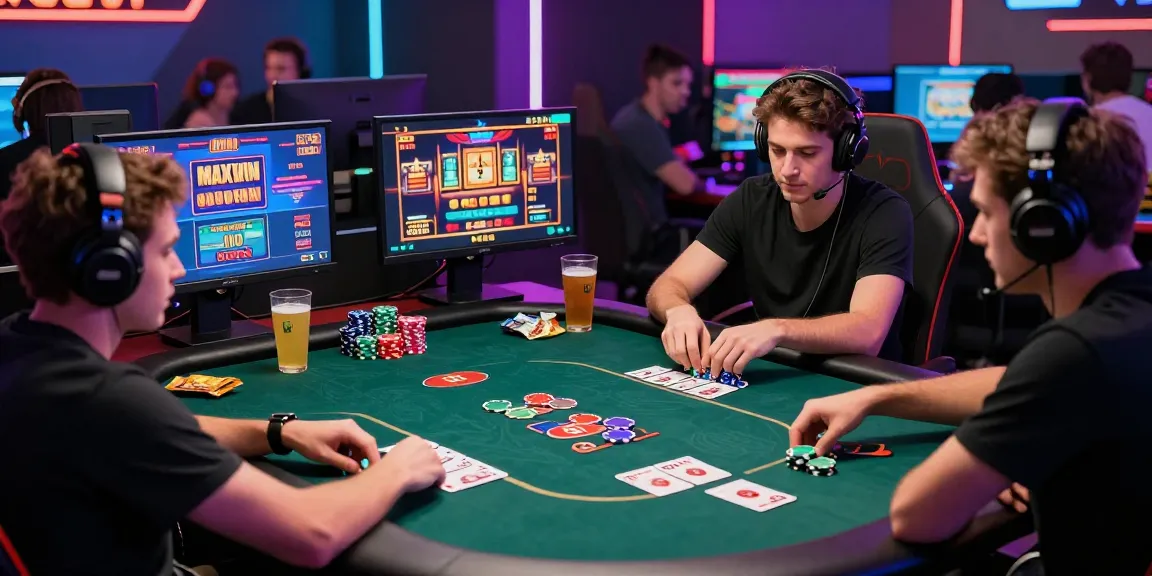 Intense gaming scene showcasing players enjoying Slotmaxwin online poker strategy