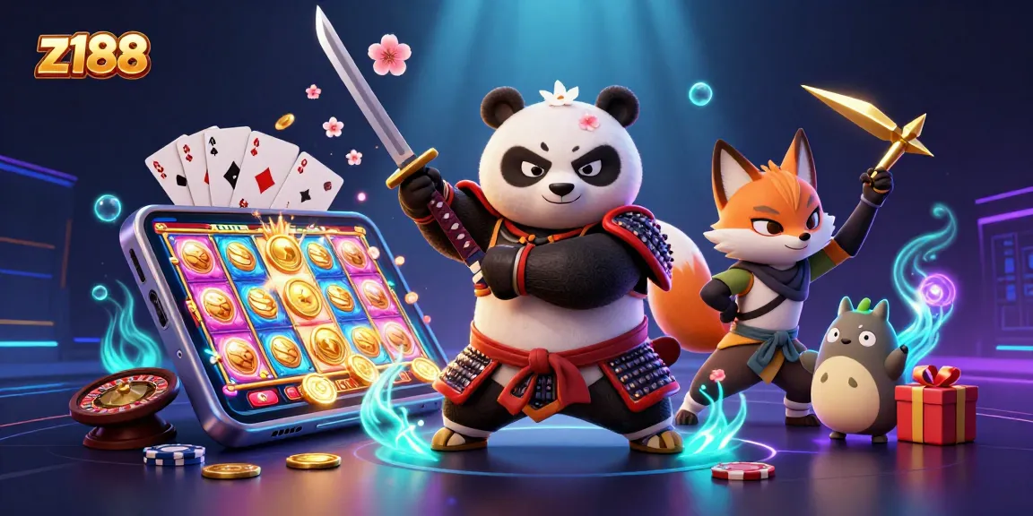 Experience exhilarating gameplay on z188 with engaging samurai and magical characters in a vibrant casino scene.