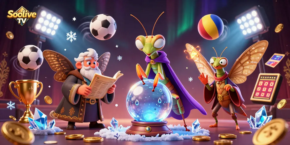 Socolive TV showcases a dynamic scene with cartoon fortune tellers and sports elements, enhancing the gambling experience.