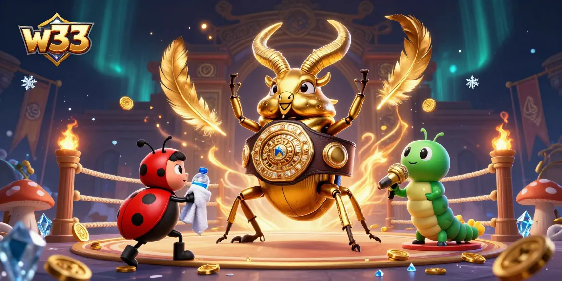Engage in thrilling gameplay at w33 with a vibrant fantasy boxing match featuring unique characters.